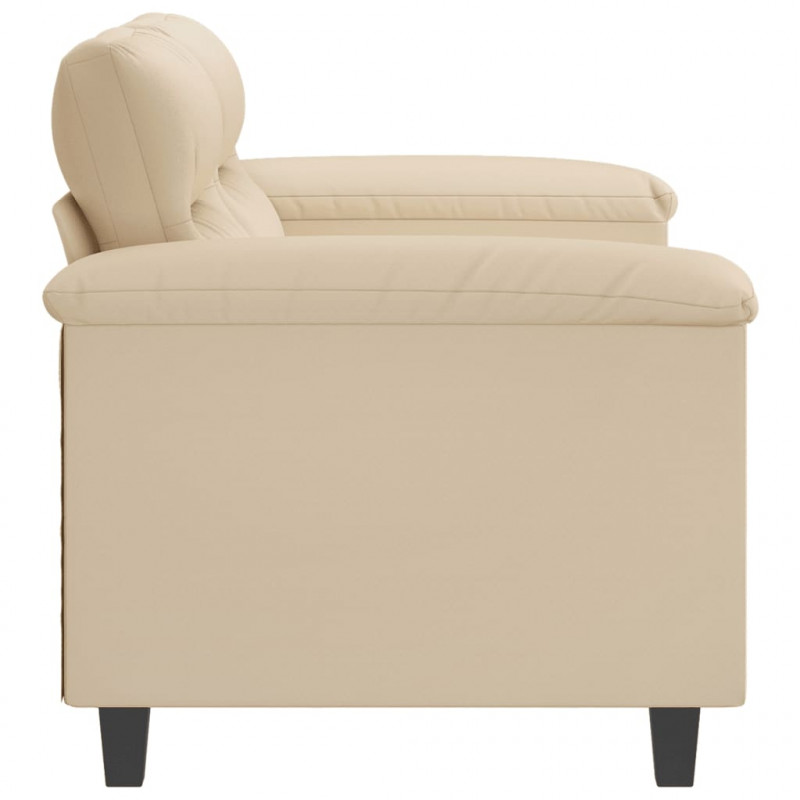 2-osobowa sofa, kremowa, 120 cm, tapicerowana mikrofibrą