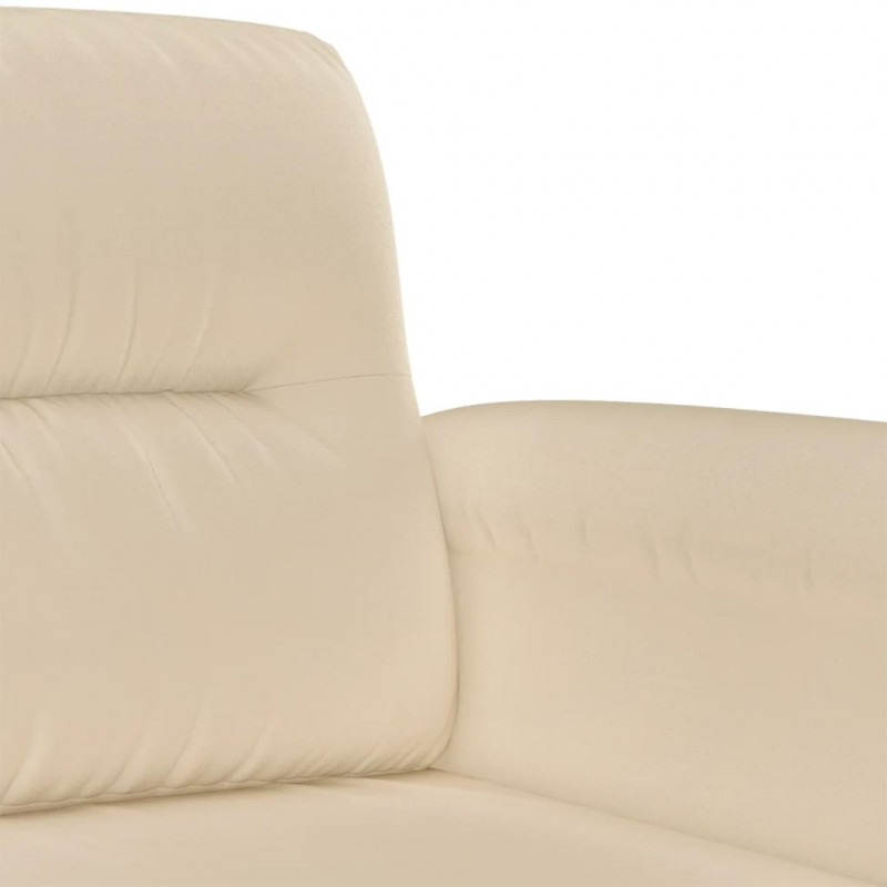 2-osobowa sofa, kremowa, 120 cm, tapicerowana mikrofibrą