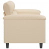 Sofa 2-osobowa, kremowy, 140 cm, tapicerowana mikrofibrą