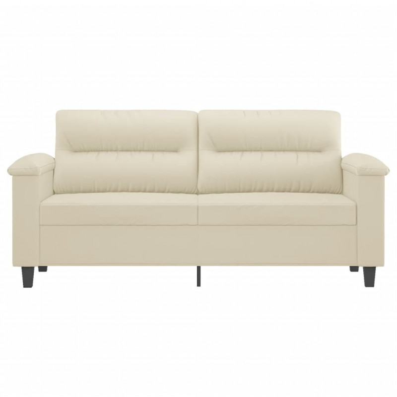 2-osobowa sofa, kremowy, 140 cm, sztuczna skóra