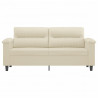 2-osobowa sofa, kremowy, 140 cm, sztuczna skóra