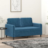 Sofa 2-osobowa, niebieski, 120 cm, tapicerowana aksamitem