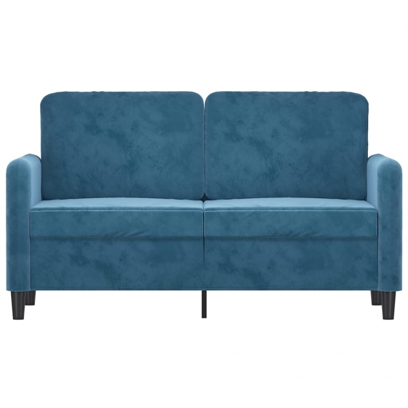 Sofa 2-osobowa, niebieski, 120 cm, tapicerowana aksamitem