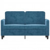 Sofa 2-osobowa, niebieski, 120 cm, tapicerowana aksamitem