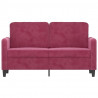 Sofa 2-osobowa, winna czerwień, 120 cm, tapicerowana aksamitem