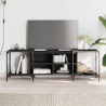 Szafka pod TV, czarna, 153x37x50 cm, materiał drewnopochodny