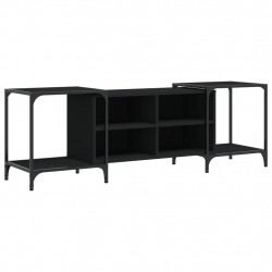 Szafka pod TV, czarna, 153x37x50 cm, materiał drewnopochodny