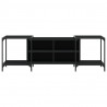 Szafka pod TV, czarna, 153x37x50 cm, materiał drewnopochodny