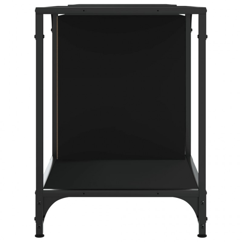 Szafka pod TV, czarna, 153x37x50 cm, materiał drewnopochodny