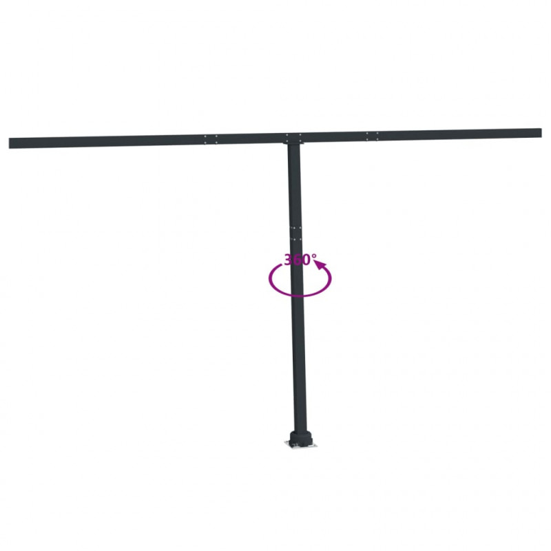 Zestaw słupków do markizy, antracytowy, 450x245 cm, żelazo