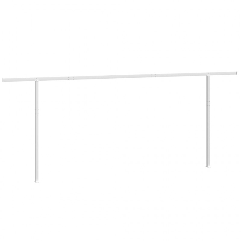 Zestaw słupków do markizy, biały, 600x245 cm, żelazo