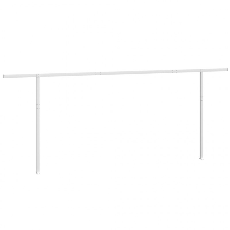 Zestaw słupków do markizy, biały, 600x245 cm, żelazo