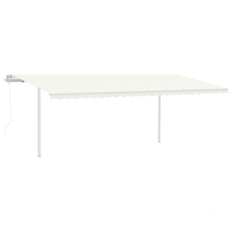 Zestaw słupków do markizy, biały, 600x245 cm, żelazo