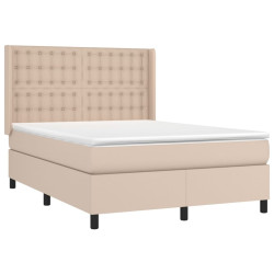 Łóżko kontynentalne, materac i LED cappuccino 140x190 cm