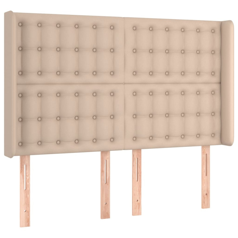 Łóżko kontynentalne, materac i LED cappuccino 140x190 cm