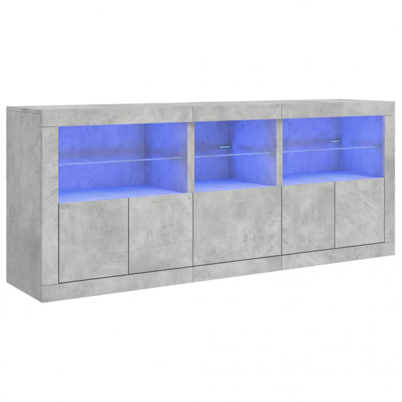 Szafka z oświetleniem LED, szarość betonu, 162x37x67 cm