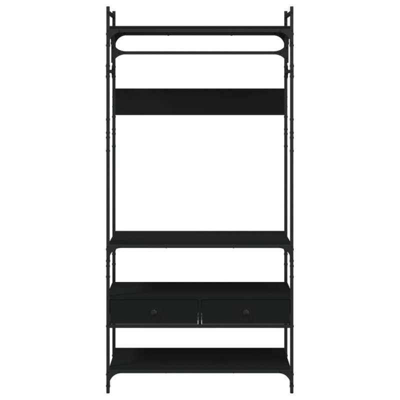 Szafa z szufladami, czarna, 89x39x184,5 cm