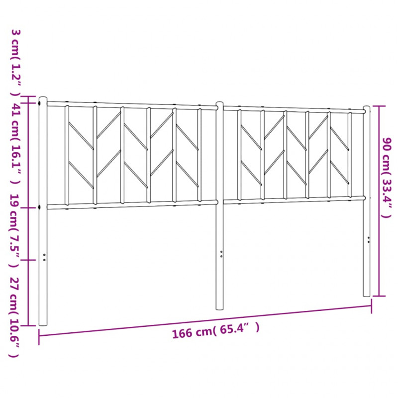 Metalowe wezgłowie, czarne, 160 cm