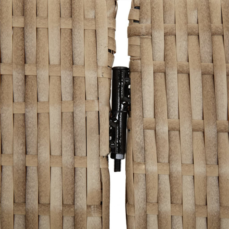 Parawan 5-panelowy, beżowy, polirattan