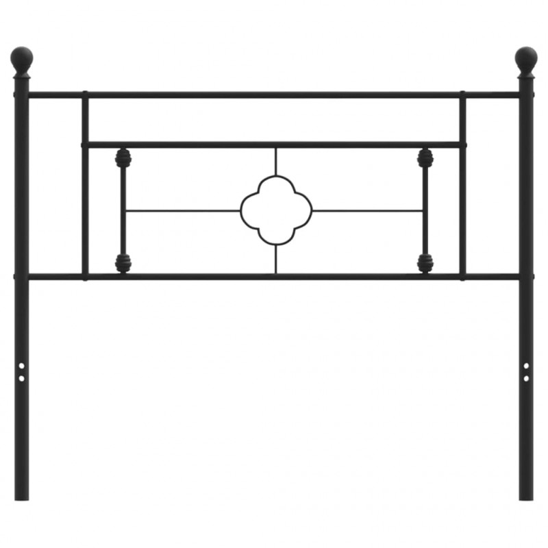 Metalowe wezgłowie, czarne, 107 cm