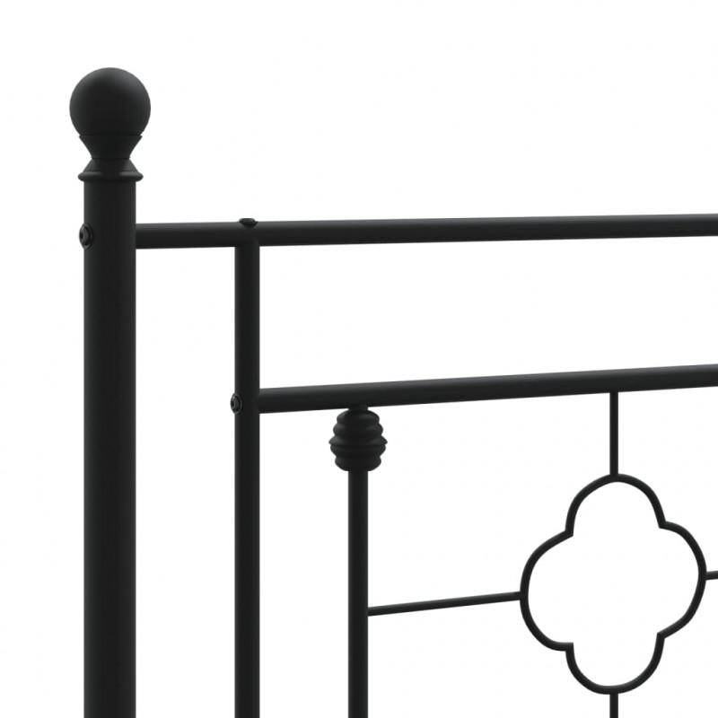 Metalowe wezgłowie, czarne, 107 cm