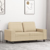 2-osobowa sofa, kremowa, 120 cm, tapicerowana tkaniną