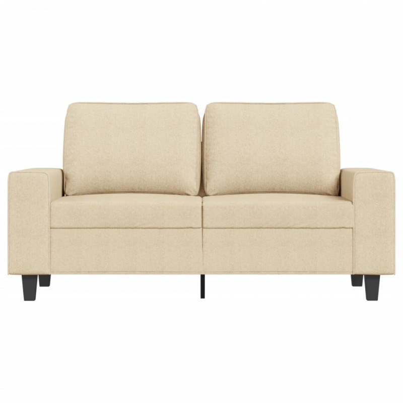 2-osobowa sofa, kremowa, 120 cm, tapicerowana tkaniną