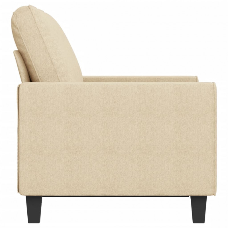 2-osobowa sofa, kremowa, 120 cm, tapicerowana tkaniną