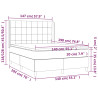 Łóżko kontynentalne z materacem i LED, różowy aksamit 140x190cm