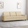 3-osobowa sofa, kremowa, 180 cm, tapicerowana tkaniną