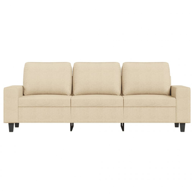 3-osobowa sofa, kremowa, 180 cm, tapicerowana tkaniną