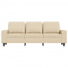 3-osobowa sofa, kremowa, 180 cm, tapicerowana tkaniną