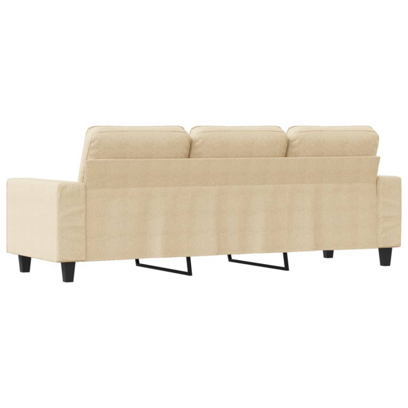 3-osobowa sofa, kremowa, 180 cm, tapicerowana tkaniną
