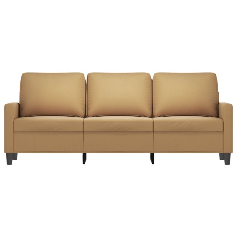 Sofa 3-osobowa, brązowa, 180 cm, tapicerowana aksamitem
