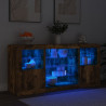Szafka z oświetleniem LED, przydymiony dąb, 142,5x37x67 cm