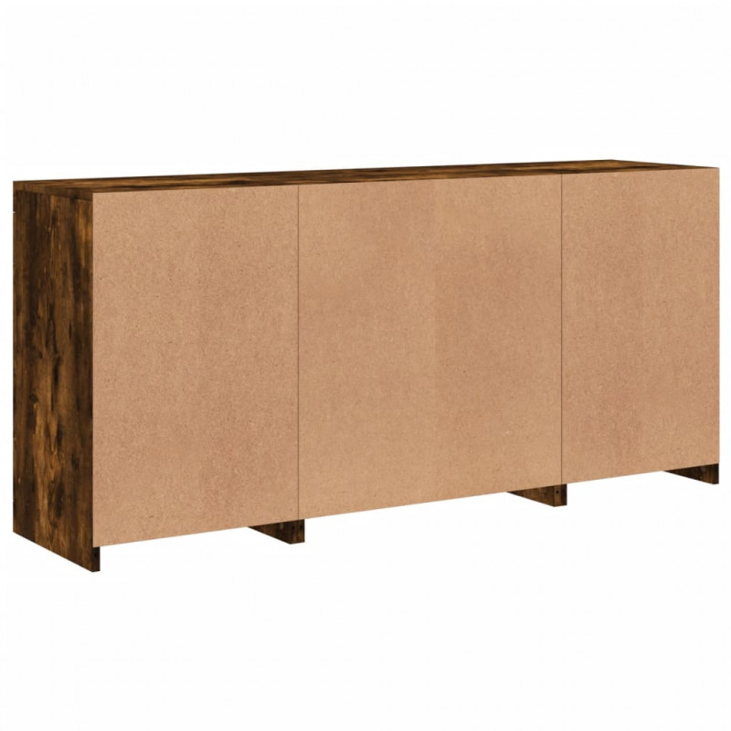 Szafka z oświetleniem LED, przydymiony dąb, 142,5x37x67 cm