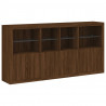 Szafka z oświetleniem LED, brązowy dąb, 202x37x100 cm