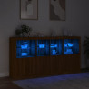 Szafka z oświetleniem LED, brązowy dąb, 202x37x100 cm