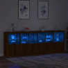 Szafka z oświetleniem LED, brązowy dąb, 283x37x100 cm