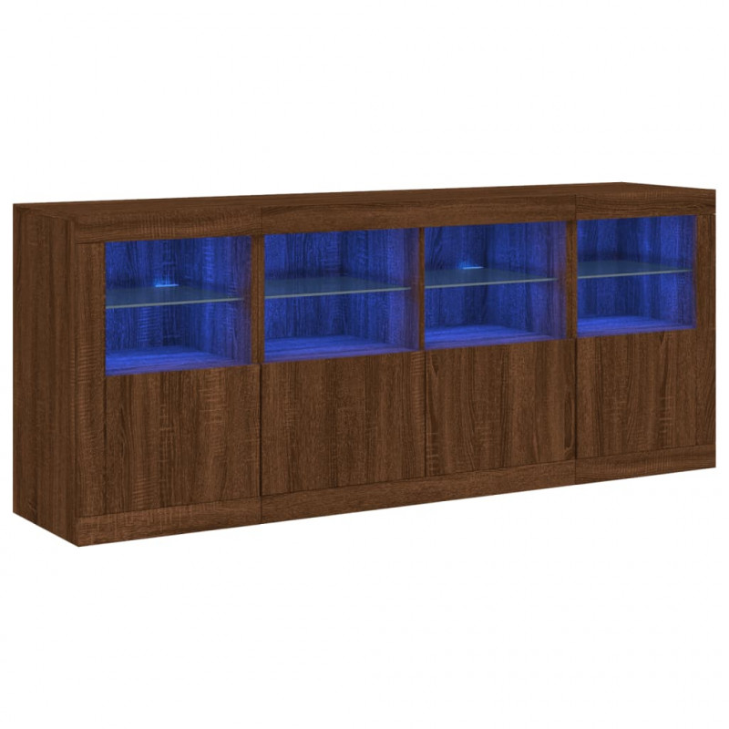 Szafka z oświetleniem LED, brązowy dąb, 163x37x67 cm