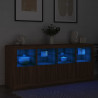 Szafka z oświetleniem LED, brązowy dąb, 163x37x67 cm