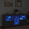 Szafka z oświetleniem LED, czarna, 162x37x67 cm