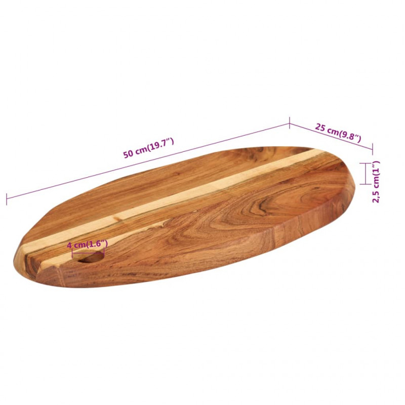 Deska do krojenia, 50x25x2,5 cm, lite drewno akacjowe