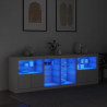 Szafka z oświetleniem LED, biała, 202x37x67 cm