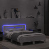 Rama łóżka z wezgłowiem i LED, biała, 135x190 cm