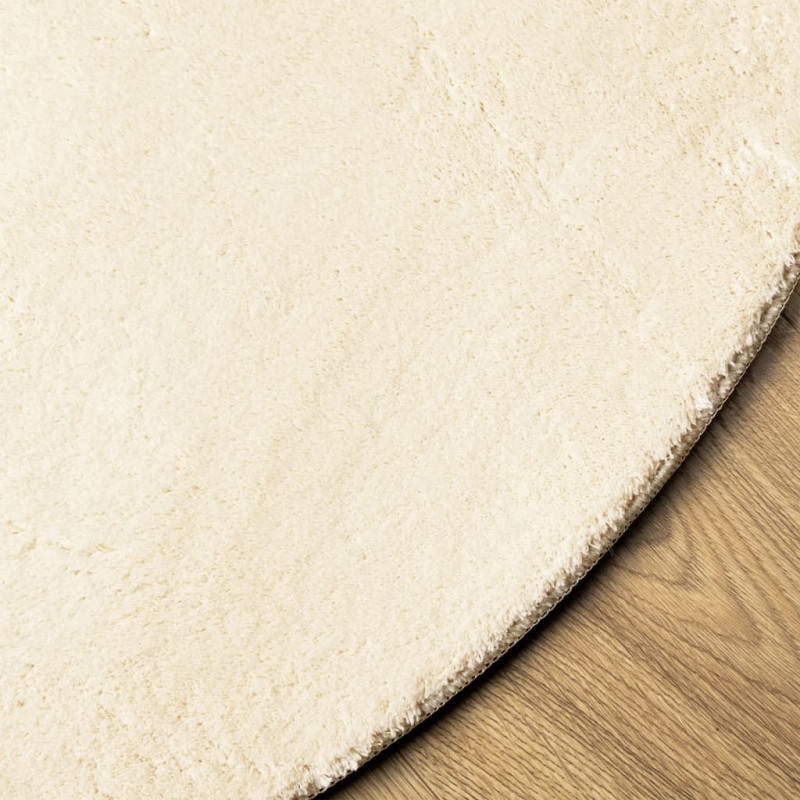 Dywan HUARTE z krótkim włosiem, kremowy, Ø 120 cm