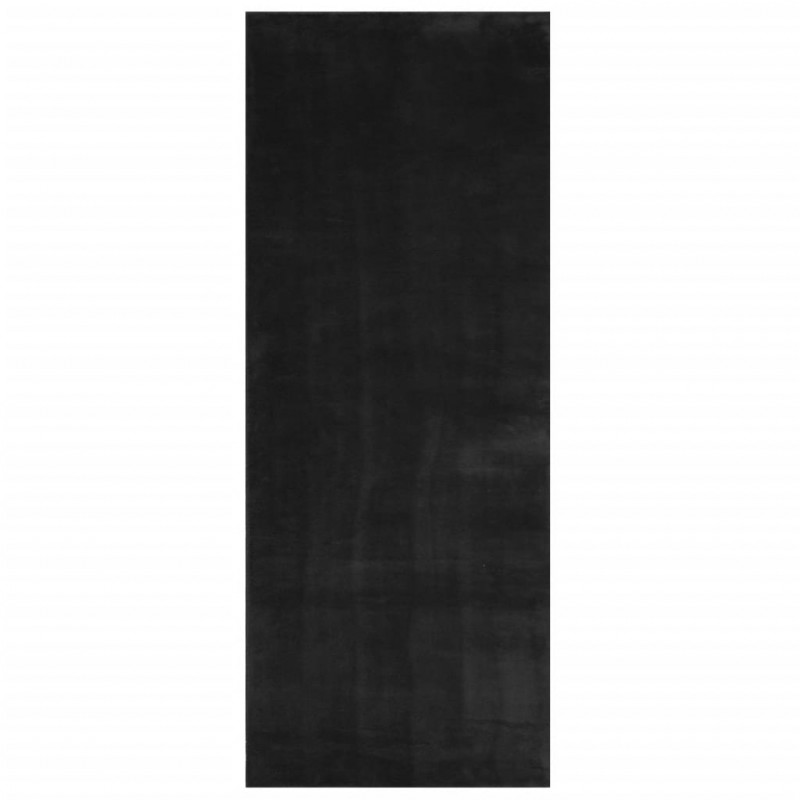 Dywan HUARTE z krótkim włosiem, czarny, 80x200 cm