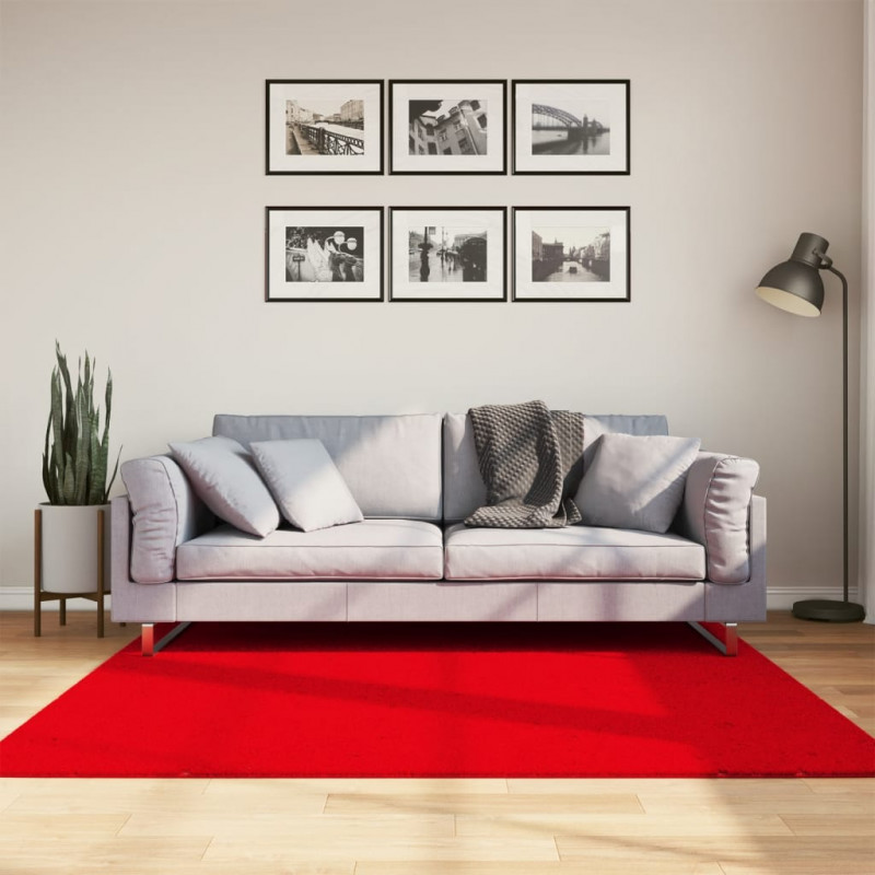 Dywan HUARTE z krótkim włosiem, czerwony, 160x160 cm