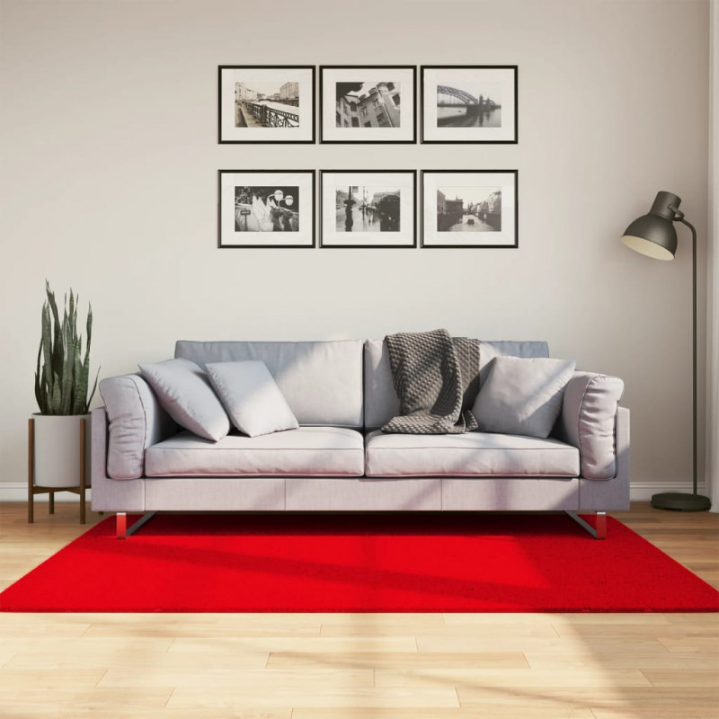 Dywan HUARTE z krótkim włosiem, czerwony, 120x170 cm