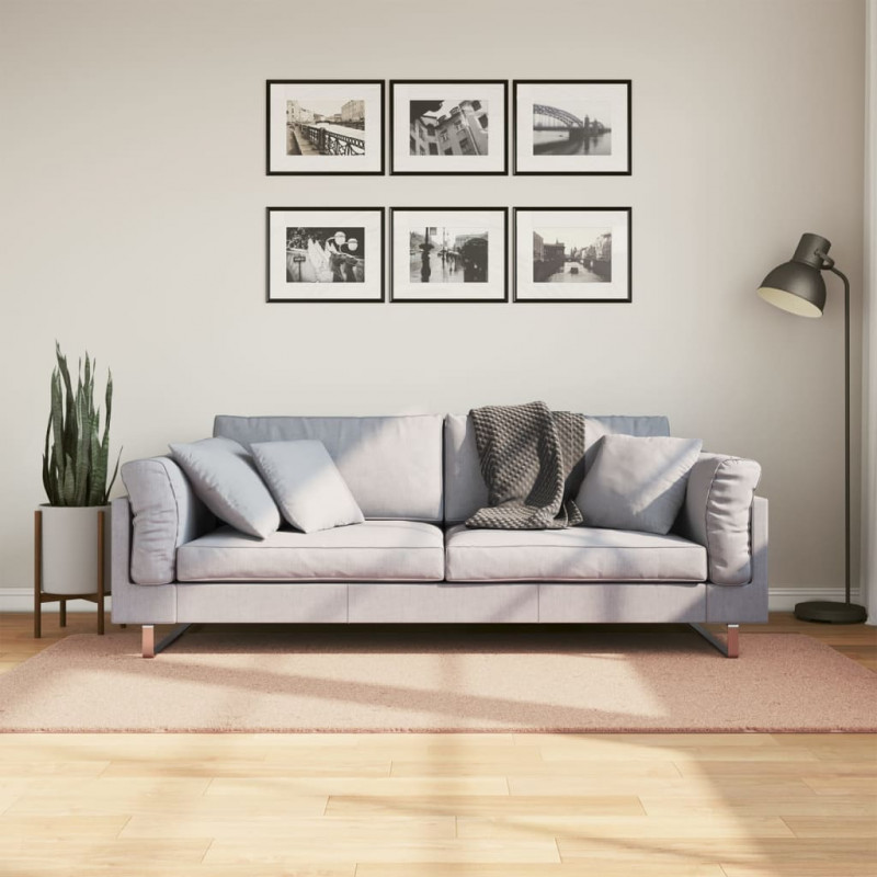 Dywan HUARTE z krótkim włosiem, różowy, 100x200 cm